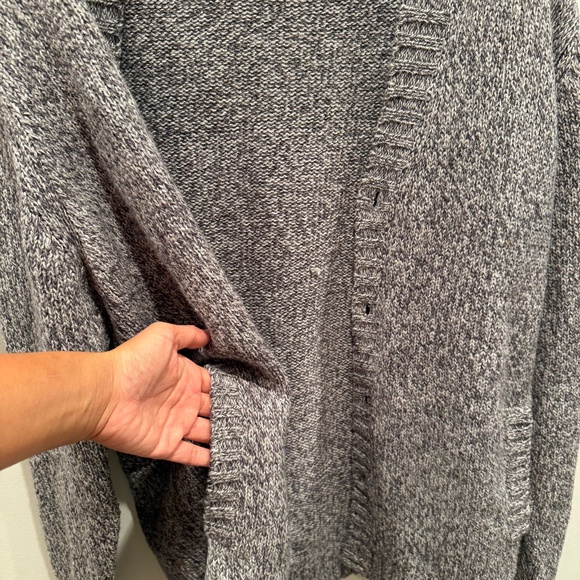 Frank & Oak grey marled knit cardigan with buttons and pockets, size L - Picture 4 of 9
